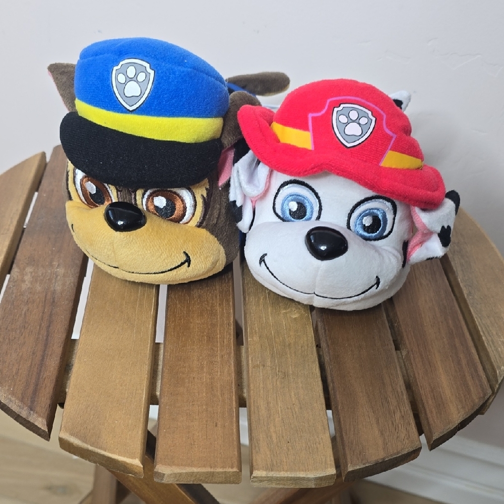 5/6 Boys Paw Patrol Chase And Marshal Character Slippers  - Blue and Red